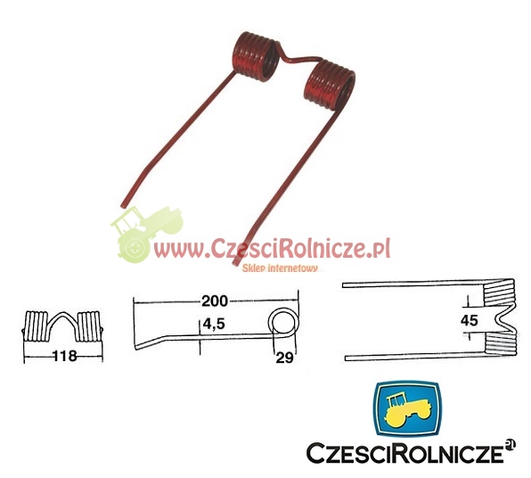  PALEC PODBIERACZA 200*118 CASE IHC MC CORMICK -CZERWONY MA74528