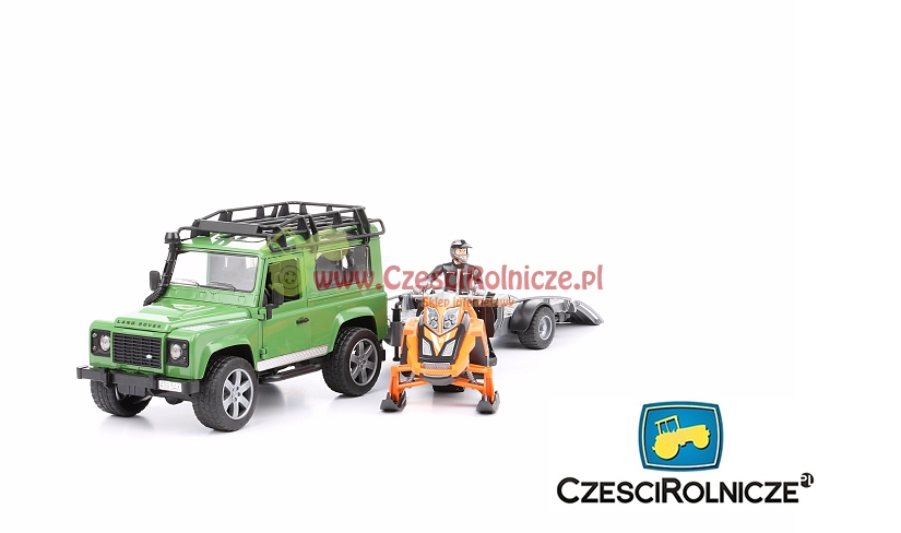 ZABAWKA LAND ROVER ZE SKUTEREM ŚNIEŻNYM BRUDER 02594