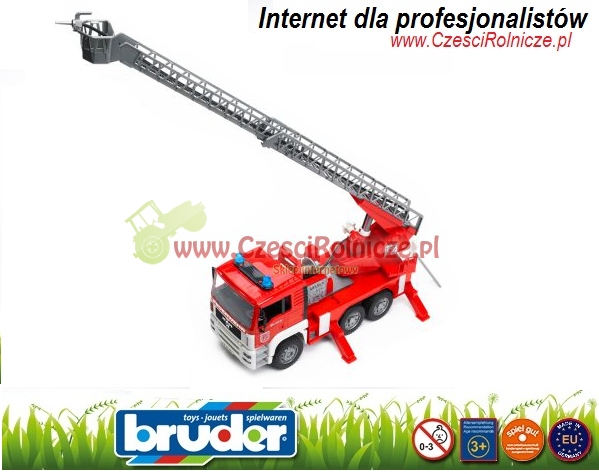BRUDER 02771 STRAŻ POŻARNA MAN Z DRABINĄ POMPĄ I
