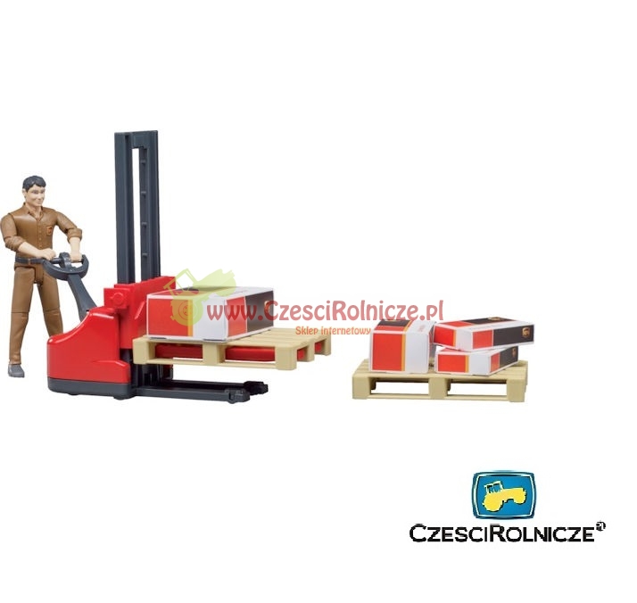 BRUDER 62210 Figurka kuriera UPS i akcesoria logistyczne