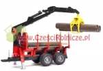 BRUDER 02252    PRZYCZEPA LEŚNA  z dźwigiem +4 BALE DREWNIANE [ZD02252]