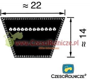 C-1458   PAS KLINOWY  C 55 - 1400/1488 22x1400LI [PK145812]