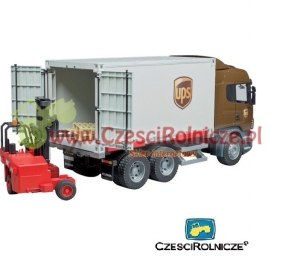 BRUDER 03581  Scania R z kontenerem UPS i wózkiem widłowym [ZD03581]