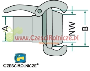 PERROT 4"  ZŁĄCZE  ŻEŃSKIE - GWINT 4"~ M114 MM  - NA DŹWIGNIĘ [BNA404]