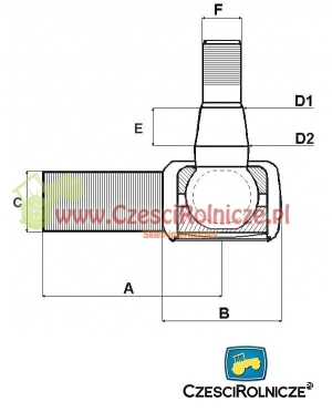 PRZEGUB KULOWY 15,5/18  L-100   7/8-16 [CCB029]