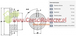 KOŁO ŁAŃCUCH.  5/8" 10B-1  Z-17   OTWÓR 25 MM HART.   (5/8" X 3/8") [ŁKC017-25]