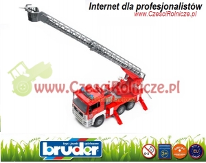 BRUDER 02771  STRAŻ POŻARNA  MAN Z DRABINĄ POMPĄ I SYGNALIZACJĄ [ZD02771]