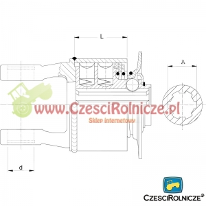 SPRZĘGŁO PRZECIĄŻ.   (23.80- 61.20)   1 3/8" Z- 6  L- 55 [WW134]