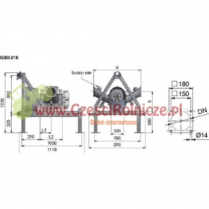 POMPA PŁATÓW OBROTOWA + RAMA [R116-180S]