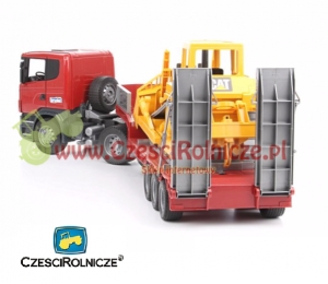 BRUDER 03555 SCANIA Z NACZEPĄ I BULDOŻEREM [ZD03555]