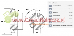 KOŁO ŁAŃCUCH.  3/4" 12B-1  Z-26    OTWÓR 30 MM  HART.   (3/4" X 7/16") [ŁKD026-30]