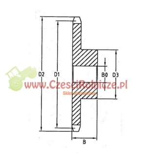KOŁO ŁAŃCUCH.  3/4" 12B-1  Z-57 [ŁKD057] 