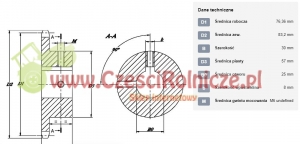 KOŁO ŁAŃCUCH.  5/8" 10B-1  Z-15   OTWÓR 25 MM HART.   (5/8" X 3/8") [ŁKC015-25]