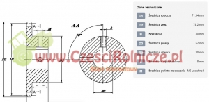 KOŁO ŁAŃCUCH.  5/8" 10B-1  Z-14   OTWÓR 30 MM HART.   (5/8" X 3/8") [ŁKC014-30]