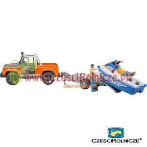 BRUDER 02599  Land Rover Defender Pickup z przyczepą i skuterem wodnym [ZD02599]