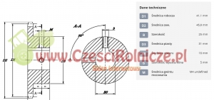 KOŁO ŁAŃCUCH.  1/2" 08B-1  Z-10   OTWÓR 16 MM  HART.  (1/2" X 5/16") [ŁKB010-16]