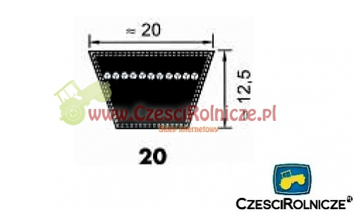 20*12,5-3920 PAS KLINOWY