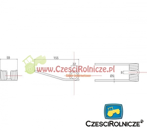 PALEC PODBIERACZA 155* 59 KRONE