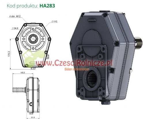 HA283 MULTIPLIKATOR M / PRZEKŁADNIA ALUMINIOWA