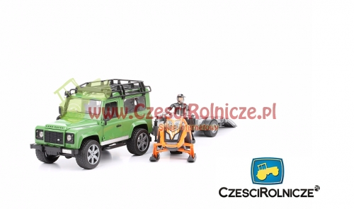 ZABAWKA LAND ROVER ZE SKUTEREM ŚNIEŻNYM BRUDER 02594
