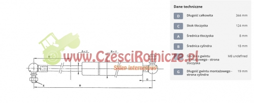 cak679 SIŁOWNIK GAZOWY L-345 250N
