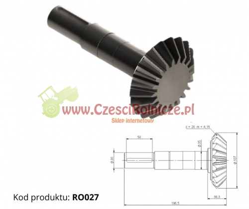 WAŁ -KOŁO ZĘBATE Z=20 [RO027]