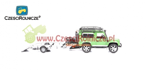 ZABAWKA LAND ROVER ZE SKUTEREM ŚNIEŻNYM BRUDER 02594