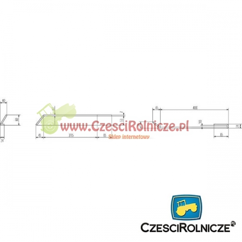3755300 PALEC ZAGARNIAJĄCY AMAZONE L-360  WEW. LEWY KRÓTKI