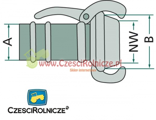 BAUER 3" ZLACZE MĘSKIE + ZAMKNIĘCIE WĄŻ 3 1/2" ~89 MM