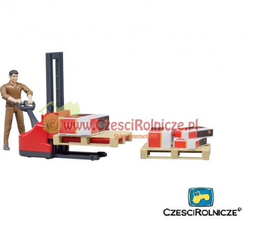 BRUDER 62210 Figurka kuriera UPS i akcesoria logistyczne