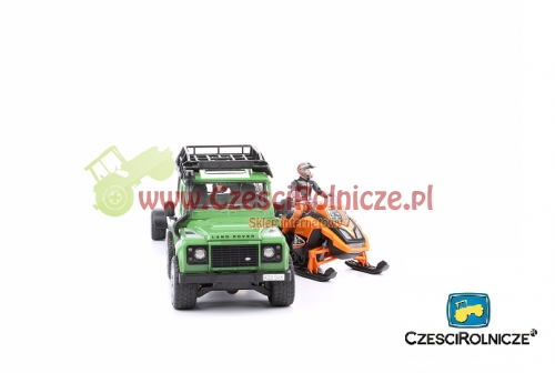 ZABAWKA LAND ROVER ZE SKUTEREM ŚNIEŻNYM BRUDER 02594