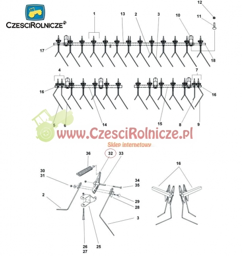 952155 AMAZONE UCHWYT PALCA