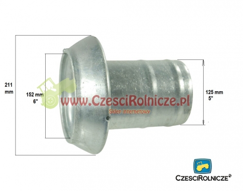 PERROT 6  ZŁĄCZE  MĘSKIE -  RURA 5  FI- 127 MM 