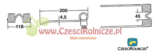  PALEC PODBIERACZA MA74528   200*118 CASE IHC MC CORMICK -CZERWONY 