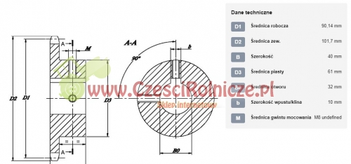 KOŁO ŁAŃCUCHOWE 1" 16B-1 Z-11 OTWÓR 32 MM [ŁKE011-32]