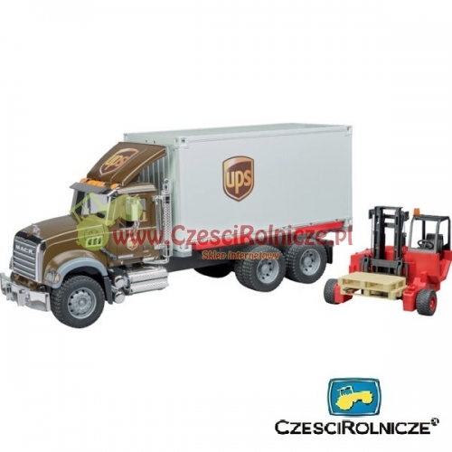 BRUDER 02828 MACK Granite z kontenerem UPS