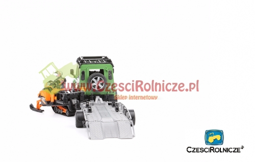 ZABAWKA LAND ROVER ZE SKUTEREM ŚNIEŻNYM BRUDER 02594