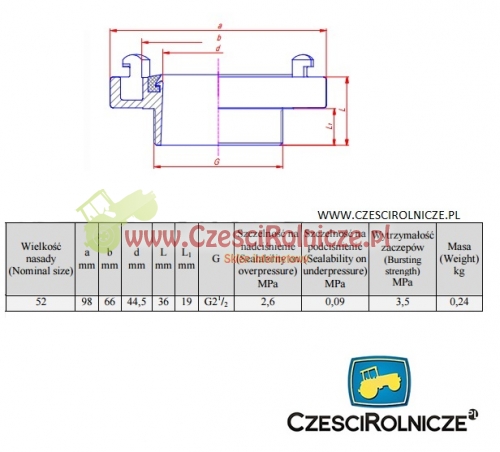STORZ 2" NASADA Z GW. M ZEW. 1 1/2"