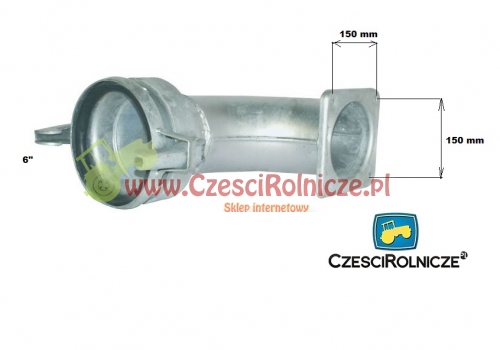 PERROT 6" KOŁNIERZ - KOLANKO 90°- ZŁĄCZE ŻĘŃSKIE 6"