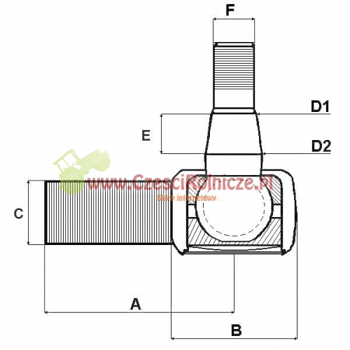 PRZEGUB KULOWY 20/22 L-105 M24*1.5L