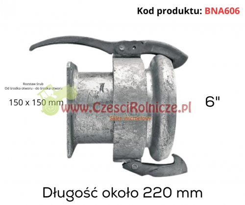 PERROT 6" ZŁĄCZE ŻEŃSKIE - PŁYTA 150*150 - NA DŹWIGNIĘ - KRÓTKIE [BNA606]