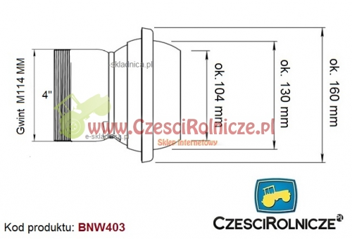 BNW403  WŁOSKI 4" ZŁĄCZE MĘSKIE - RURA Z GWINTEM 4"~M114 MM