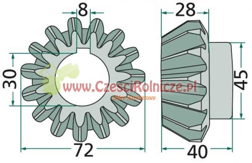KOŁO ZĘBATE STOŻKOWE Z-15 