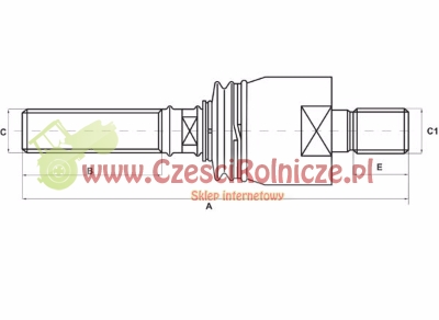 PRZEGUB OSIOWY GWINT DŁ. M22*1.5 P / M22*1.5 P L-210 RENAULT