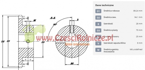 ŁKB022-25 KOŁO ŁAŃCUCH. 1/2" 08B-1 Z-22 OTWÓR 25 MM HART. [ŁKB022-25] 