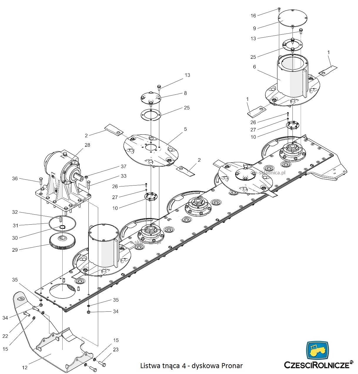 Listwa tnąca 4 dyskowa PRONAR